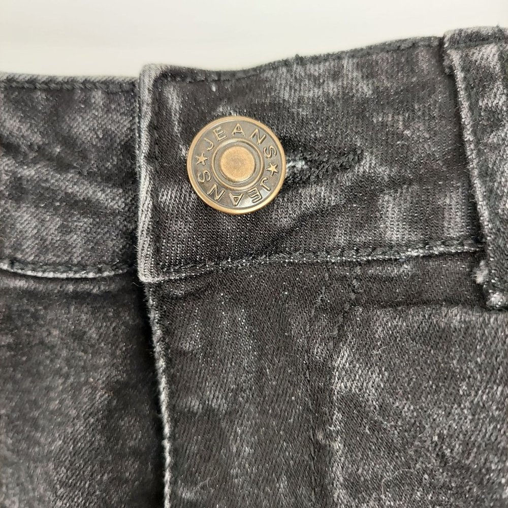 Womens Small Black Denim Distressed Short Shorts Fringed Frayed Hem - Picture 5 of 5